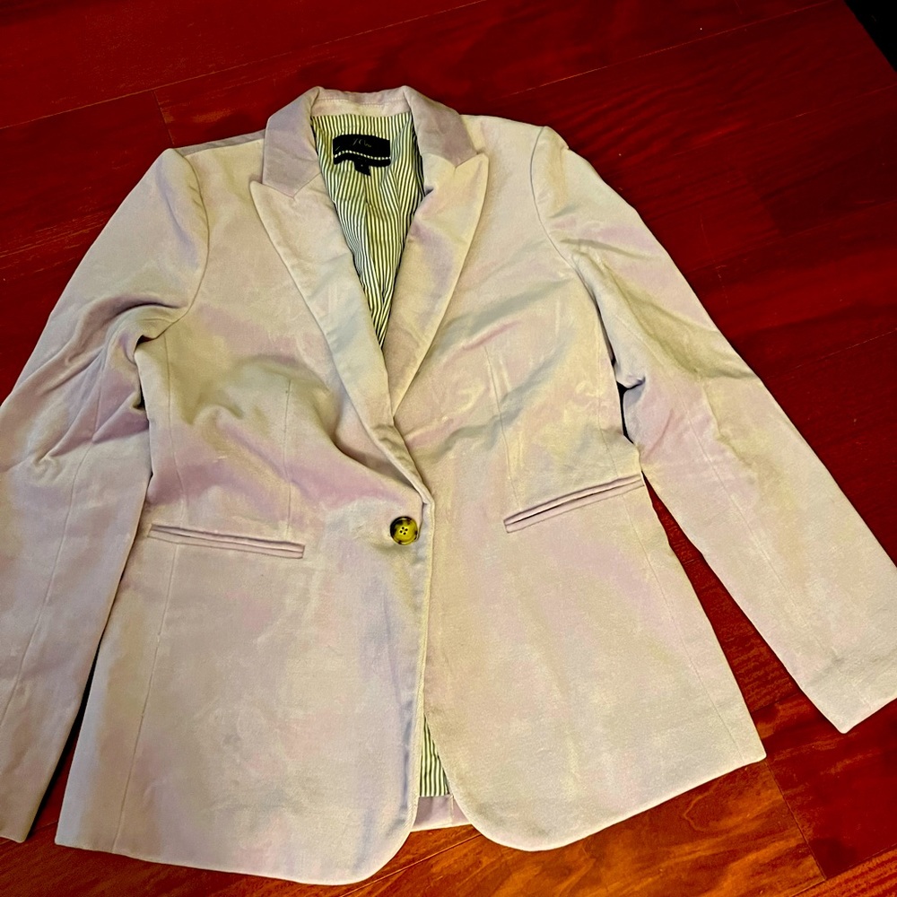 J Crew Parke Blazer, light purple velvet